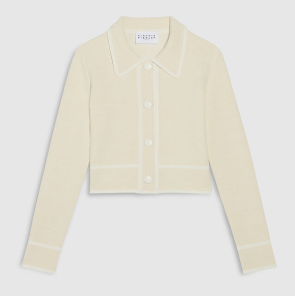 Claude Pierlot Ivory Short Waistcoat with Collar - Picture 2 of 2